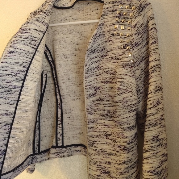 Alfani Blazer w/ Embellished Shoulders & Zip Up - Picture 3 of 7